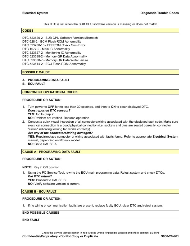Alternative view of Yale C909 (GDPGLP170VX, GDPGLP175VX36, GDPGLP190VX) 02.2023 Forklift Service Manual