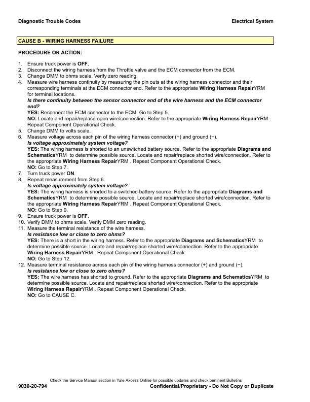 Alternative view of Yale C910 (GLC20VX, GLC25VX,GLC30VX, GLC35VX) Forklift Service Manual