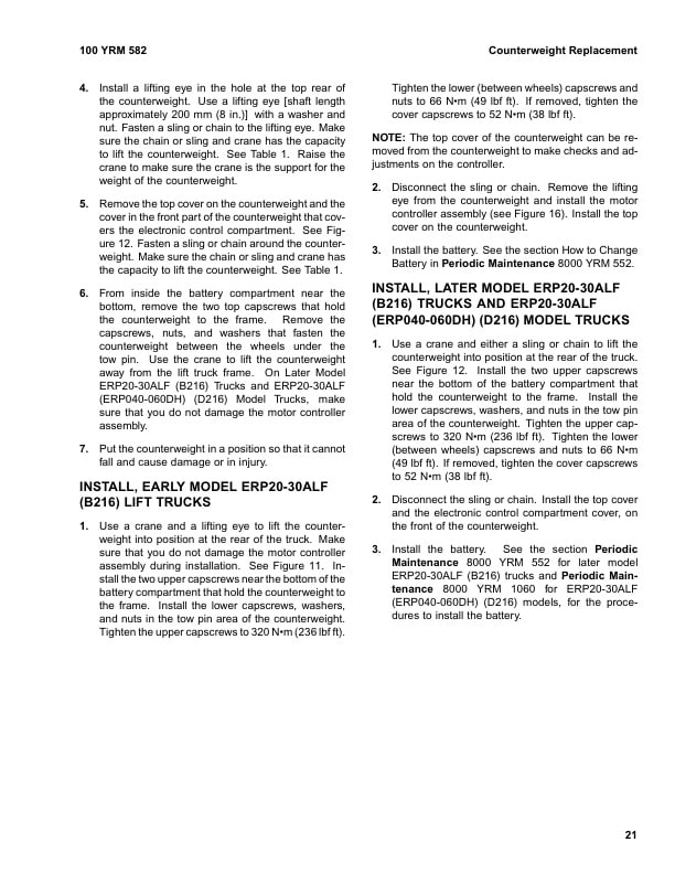 Alternative view of Yale D216 (EERP040-060DH) Forklift Service Manual