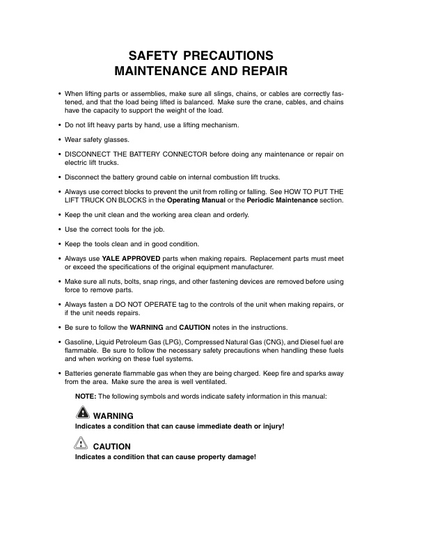 Alternative view of Yale D807 (ERP1.6-2.0ATF Europe) Forklift Service Manual