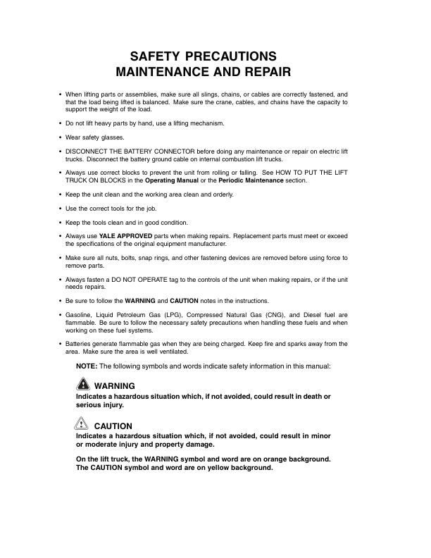 Alternative view of Yale D818 (GCGDCGLC070080LJLJ-BCS GCGDCGLC100120MJMJ Service Manual