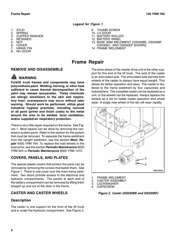 Alternative view of Yale D826 (OS-SS030BE) Forklift Service Manual