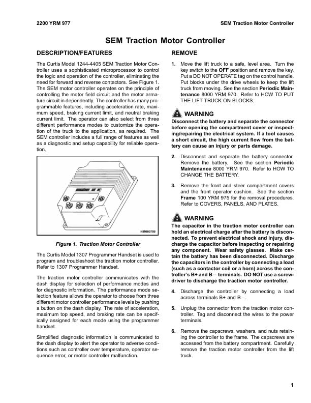 Alternative view of Yale D829 (NDR030CB, NR045CB) Forklift Service Manual
