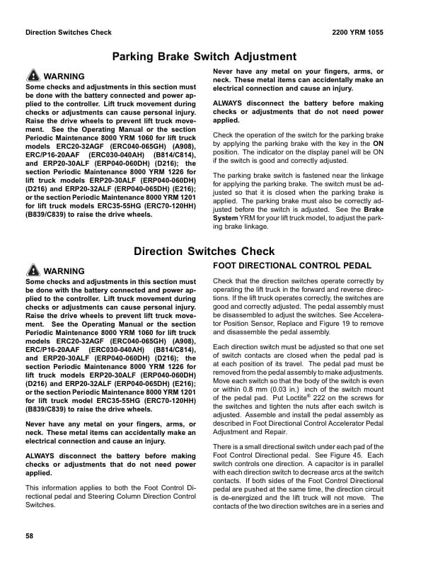 Alternative view of Yale E216 (ERP20ALF, ERP25ALF, ERP30ALF, ERP32ALF Europe) Forklift Service Manual