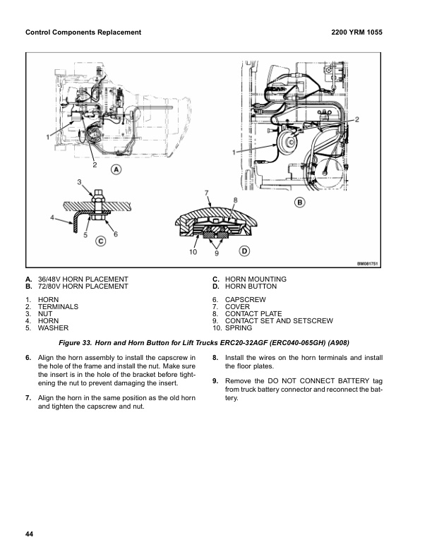 Alternative view of Yale E216 (ERP20ALF, ERP25ALF, ERP30ALF, ERP32ALF) Forklift Service Manual