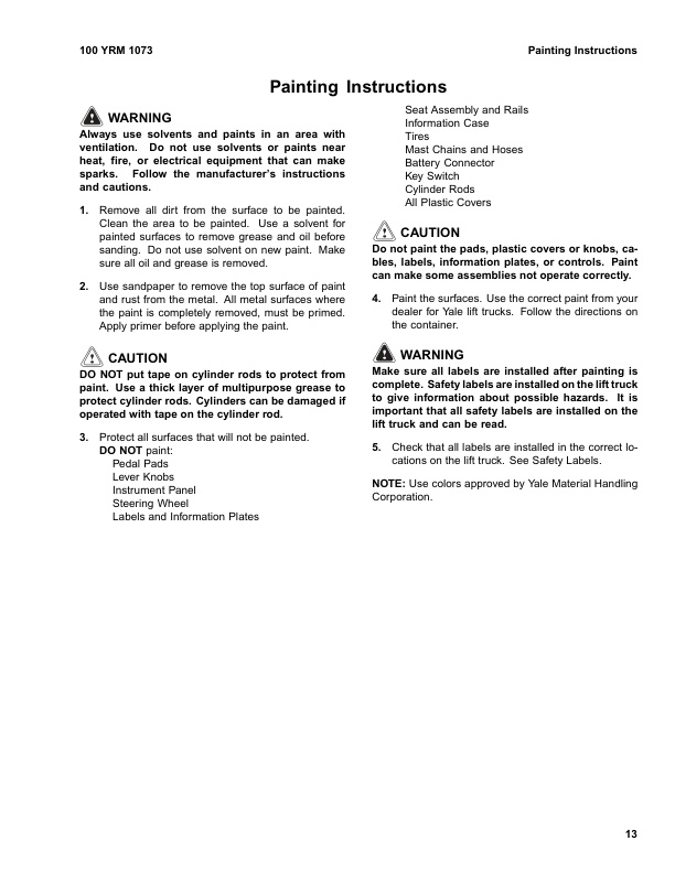 Alternative view of Yale F807 (ERP030035040TH) Forklift Service Manual