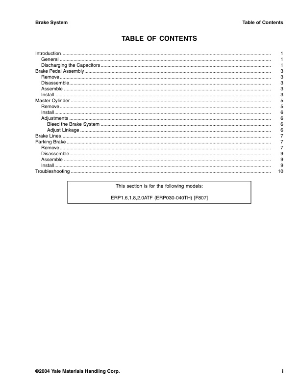 Alternative view of Yale F807 (ERP1.61.82.0ATF Europe) Forklift Service Manual