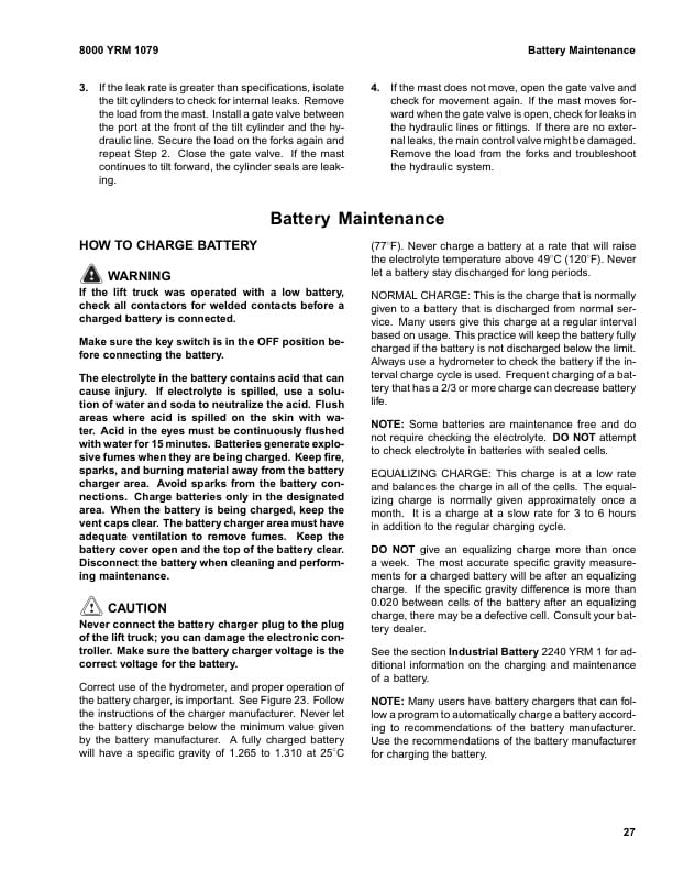 Yale F807 (ERP1.61.82.0ATF) Forklift Service Manual 3 Yale F807 (ERP1.61.82.0ATF) Forklift Service Manual - Image 3