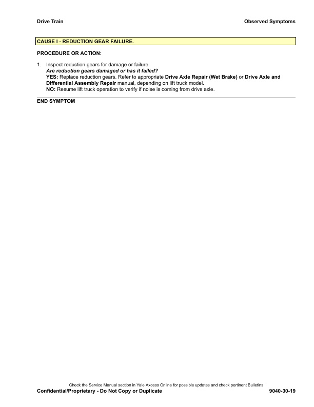 Alternative view of Yale F879 (GLCGDC60-70VX Europe) Forklift Service Manual