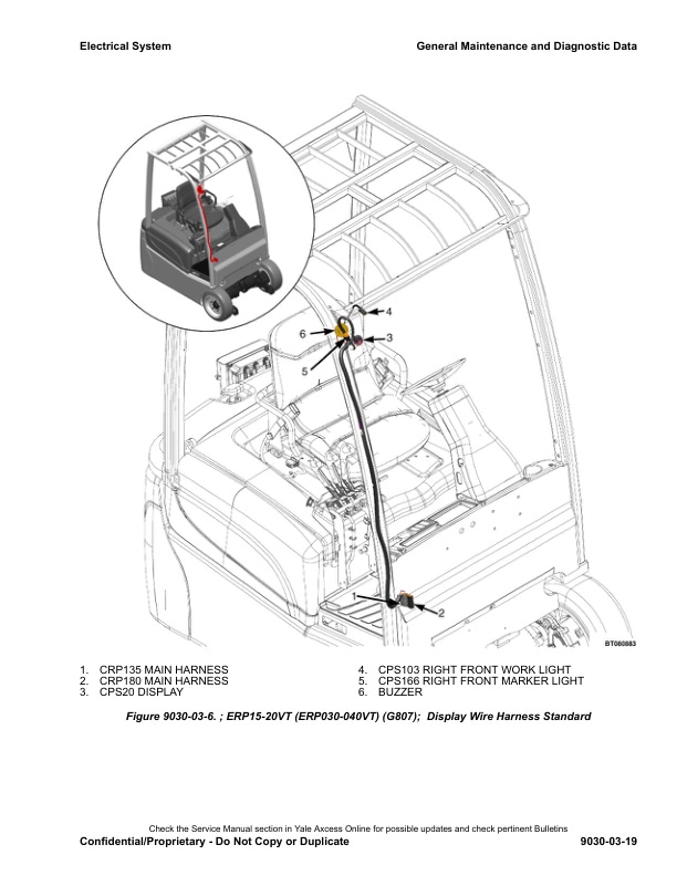 Alternative view of Yale G807 (ERP15VT, 16VT, 18VT, 20VT) Forklift Service Manual