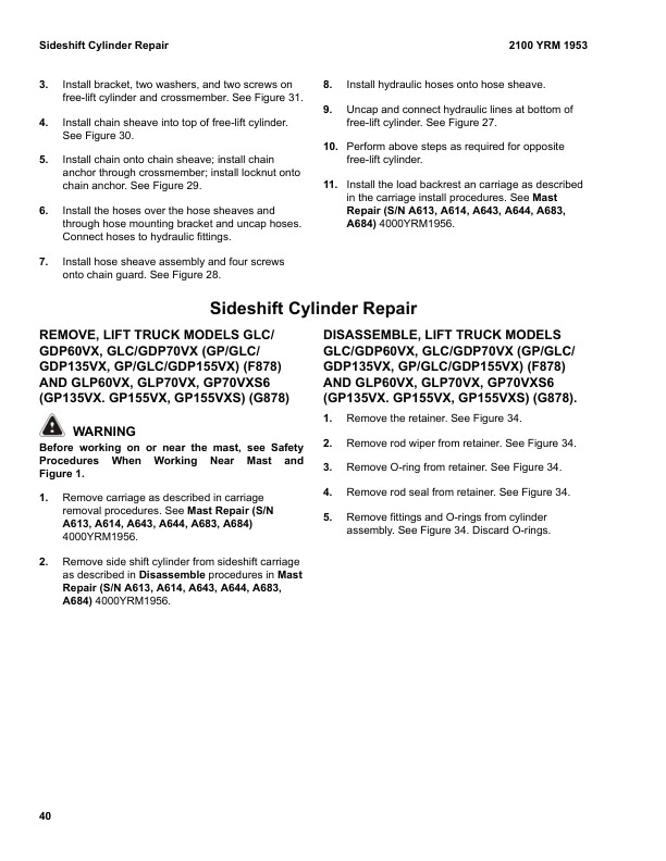 Yale G878 (GP135VX, GLP135VX, GDP135VX, GP155VX, GLP155VX, GDP155VX, GP155VXS) Forklift Service Manual 3 Yale G878 (GP135VX, GLP135VX, GDP135VX, GP155VX, GLP155VX, GDP155VX, GP155VXS) Forklift Service Manual - Image 3