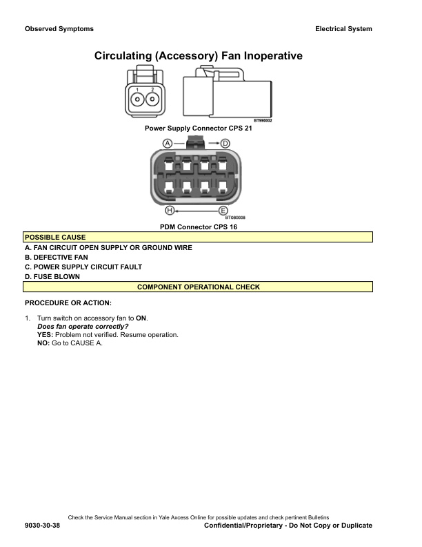 Alternative view of Yale H813 (GPGLPGDP080, 090, 100, 110, 120VX) 02.2023 Forklift Service Manual