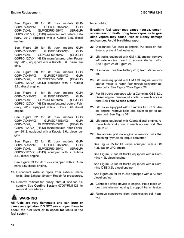 Yale H813 (GPGLPGDP080, 090, 100, 110, 120VX) Forklift Service Manual 3 Yale H813 (GPGLPGDP080, 090, 100, 110, 120VX) Forklift Service Manual - Image 3