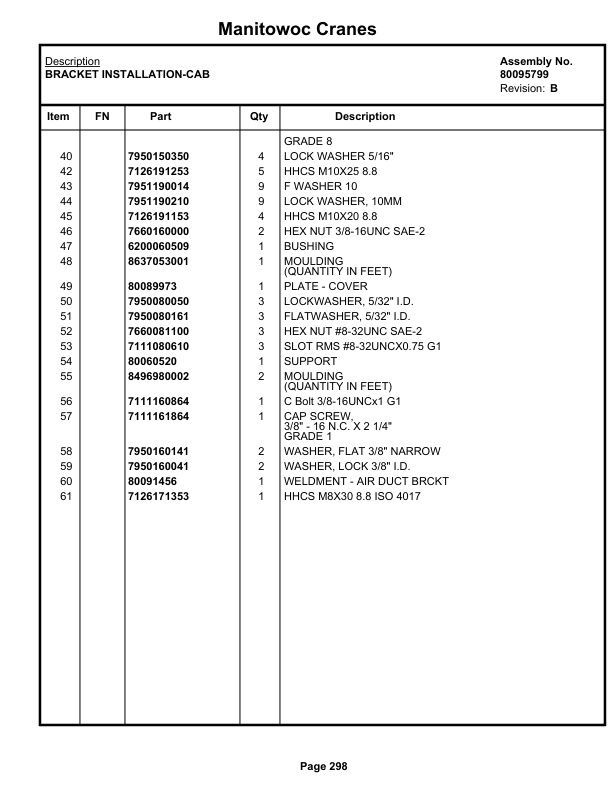 Grove GRT655 - 55US T Crane Parts Manual 236443 2019-2