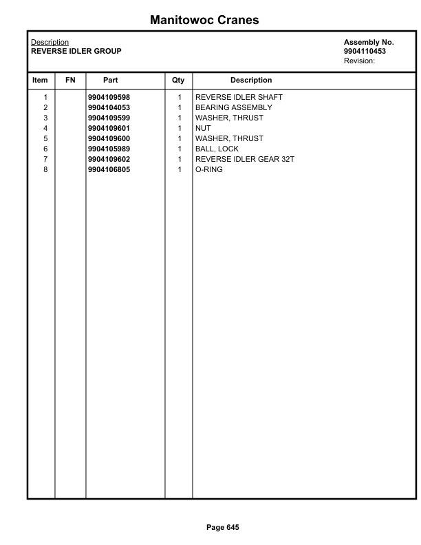 Grove GRT655L - 55US Crane Parts Manual 236714 2019-3
