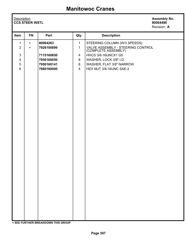 Grove GRT655L - 55US Crane Parts Manual 236862 2020-2
