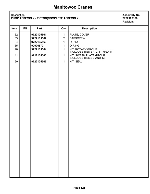 Grove GRT655L - 55US Crane Parts Manual 236999 2020-3