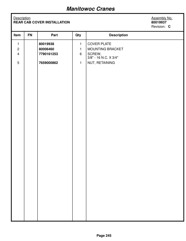 Grove RT650E - 50US T Crane Parts Manual 234714 2014 2 Grove RT650E - 50US T Crane Parts Manual 234714 2014-2