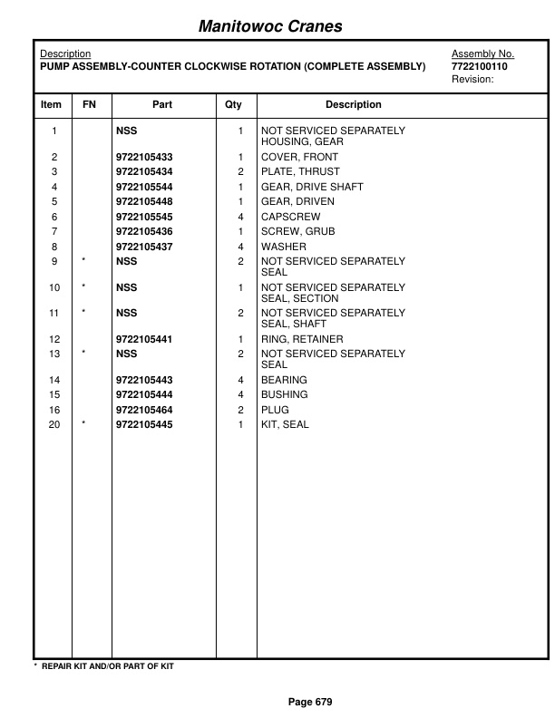 Grove RT650E - 50US T Crane Parts Manual 235657 2017 3 Grove RT650E - 50US T Crane Parts Manual 235657 2017-3