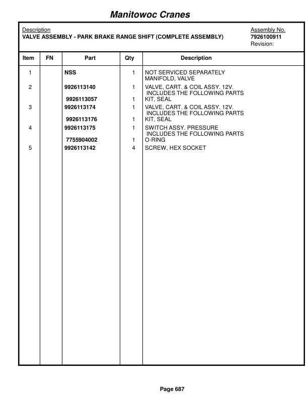 Grove RT650E - 50US T Crane Parts Manual 235713 2017 3 Grove RT650E - 50US T Crane Parts Manual 235713 2017-3