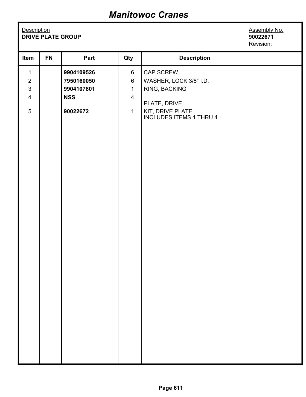 Grove RT650E - 50US TCrane Parts Manual 233960 2013 3 Grove RT650E - 50US TCrane Parts Manual 233960 2013-3
