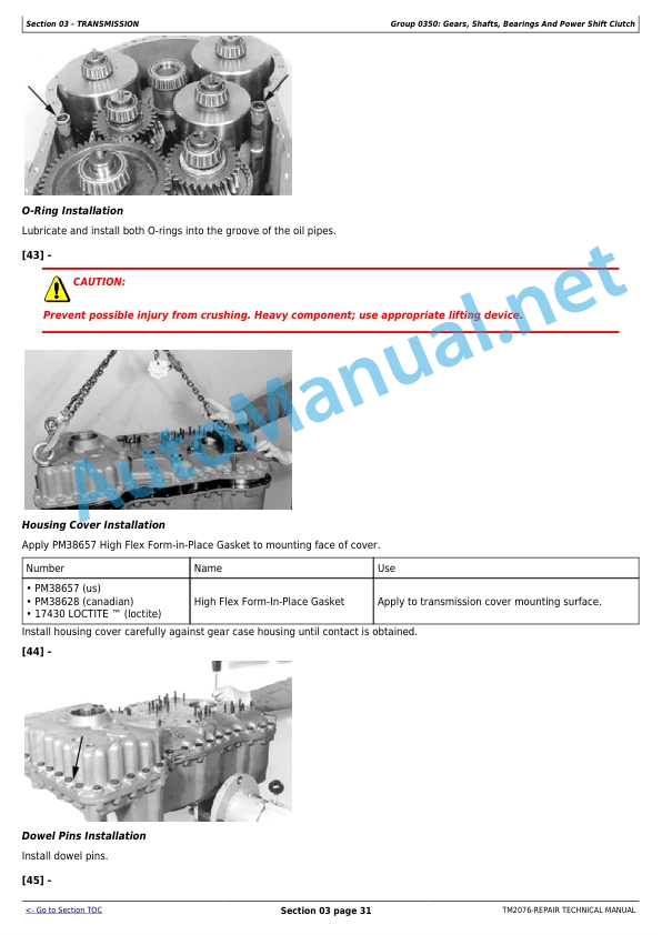 Alternative view of John Deere 4WD Loaders models 644J (SN. -611231), 724J (SN. -611218) Technical Manual TM2076 July 30, 2009