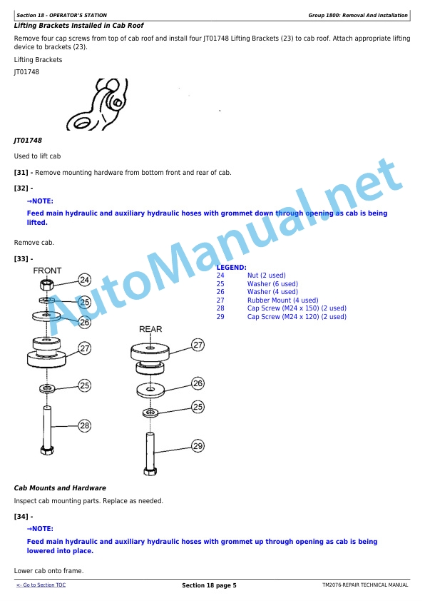 John Deere 4WD Loaders models 644J (SN. -611231), 724J (SN. -611218) Technical Manual TM2076 July 30, 2009 4 John Deere 4WD Loaders models 644J (SN. -611231), 724J (SN. -611218) Technical Manual TM2076 July 30, 2009 - Image 4