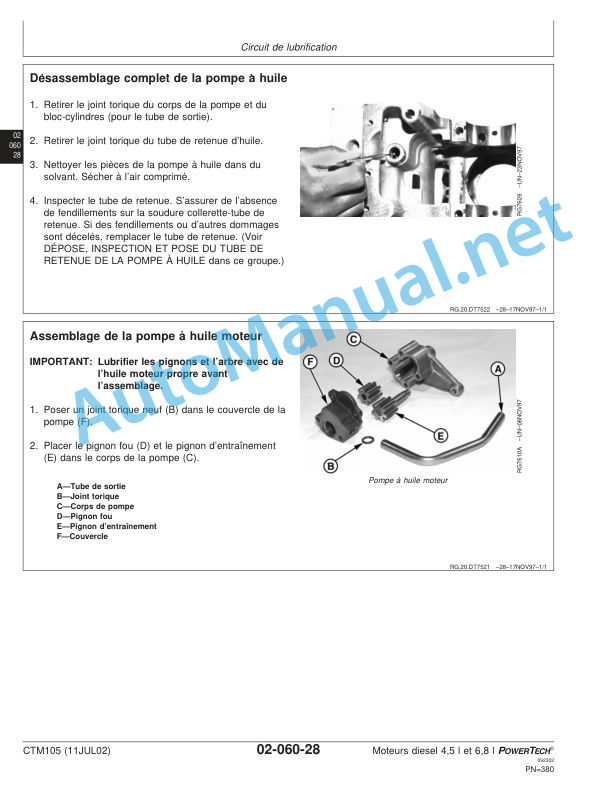 John Deere Diesel Engines 4.5 L and 6.8 L PowerTech - Base Engine Component Technical Manual CTM105 11JUL02 French 4 John Deere Diesel Engines 4.5 L and 6.8 L PowerTech - Base Engine Component Technical Manual CTM105 11JUL02 French - Image 4