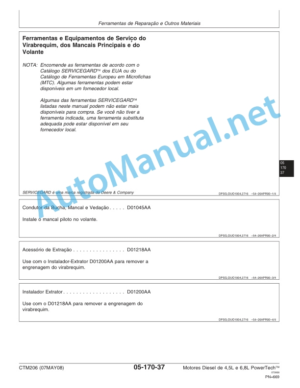 John Deere Diesel Engines PowerTech 4.5L and 6.8L - Motor Base Technical Manual 07MAY08 Portuguese 5 John Deere Diesel Engines PowerTech 4.5L and 6.8L - Motor Base Technical Manual 07MAY08 Portuguese - Image 5