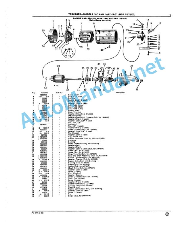 John Deere MODEL A TRACTOR (410000 - 476999) MODELS AR Parts Catalog PC674 5 John Deere MODEL A TRACTOR (410000 - 476999) MODELS AR Parts Catalog PC674 - Image 5