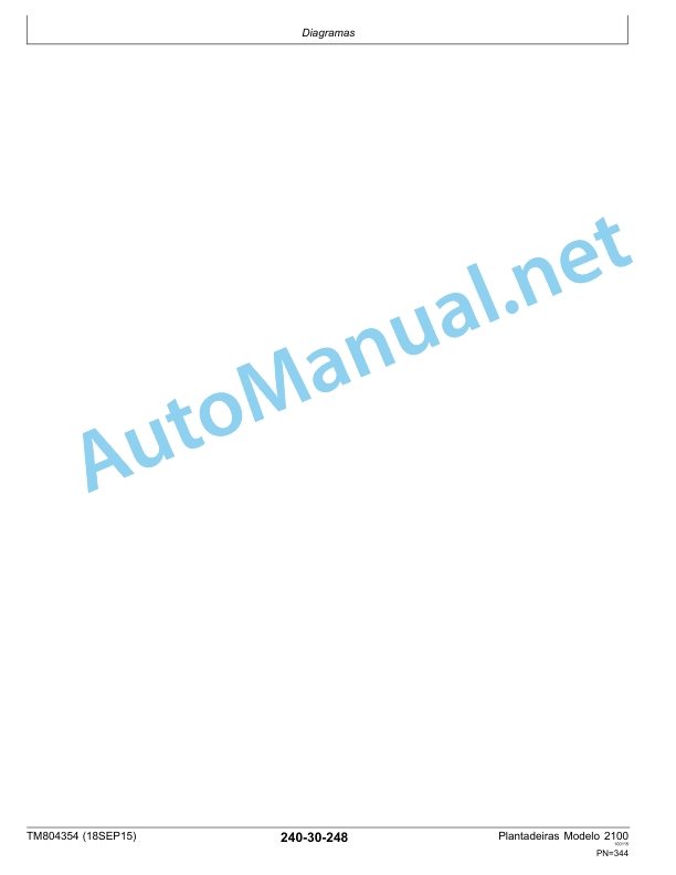 John Deere Planters Model 2100 (100000 - ) Technical Manual TM804354 18SEP15 Portuguese 4 John Deere Planters Model 2100 (100000 - ) Technical Manual TM804354 18SEP15 Portuguese - Image 4