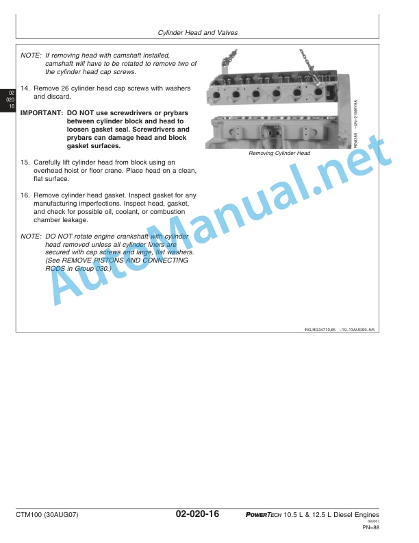 Alternative view of John Deere POWERTECH 10.5 L and 12.5 L Diesel Engines-Base Engine Component Technical Manual CTM100 30AUG07