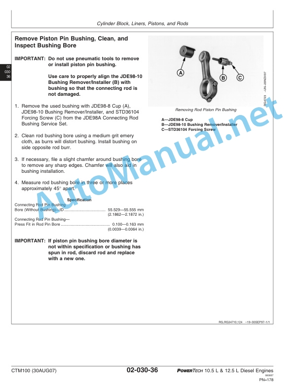 John Deere POWERTECH 10.5 L and 12.5 L Diesel Engines-Base Engine Component Technical Manual CTM100 30AUG07 3 John Deere POWERTECH 10.5 L and 12.5 L Diesel Engines-Base Engine Component Technical Manual CTM100 30AUG07 - Image 3