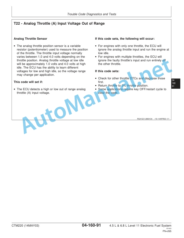 John Deere PowerTech 4.5 and 6.8 L Diesel Engines-Level 11 Electronic Fuel System with Denso HPCR Component Technical Manual CTM220 14MAY03 3 John Deere PowerTech 4.5 and 6.8 L Diesel Engines-Level 11 Electronic Fuel System with Denso HPCR Component Technical Manual CTM220 14MAY03 - Image 3