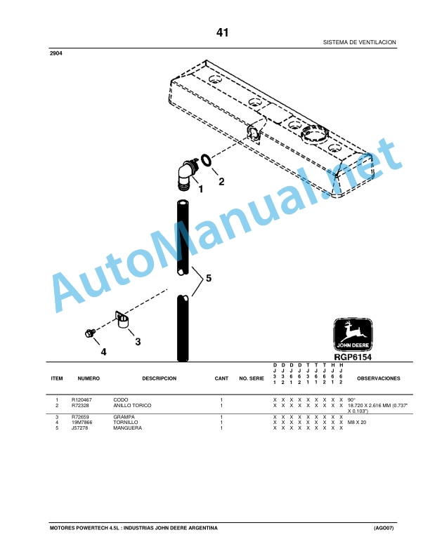 John Deere PowerTech 4.5 L - Motores 4045 OEM Parts Catalog May 10, Revised Spanish 3 John Deere PowerTech 4.5 L - Motores 4045 OEM Parts Catalog May 10, Revised Spanish-3