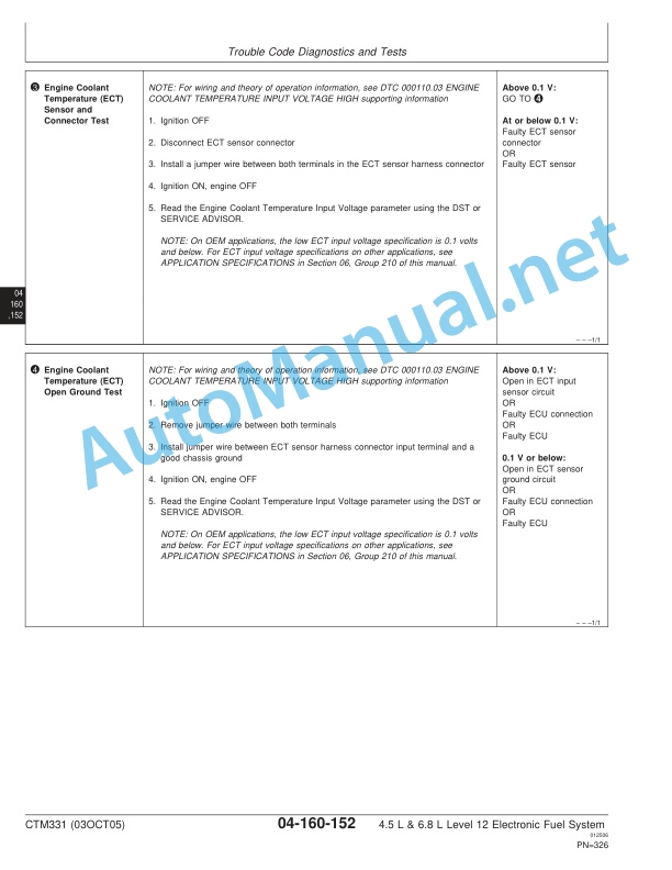 John Deere POWERTECH 4.5L and 6.8L Diesel Engines-Level 12 Electronic Fuel System with DE10 Pump Technical Manual CTM331 03OCT05 4 John Deere POWERTECH 4.5L and 6.8L Diesel Engines-Level 12 Electronic Fuel System with DE10 Pump Technical Manual CTM331 03OCT05 - Image 4