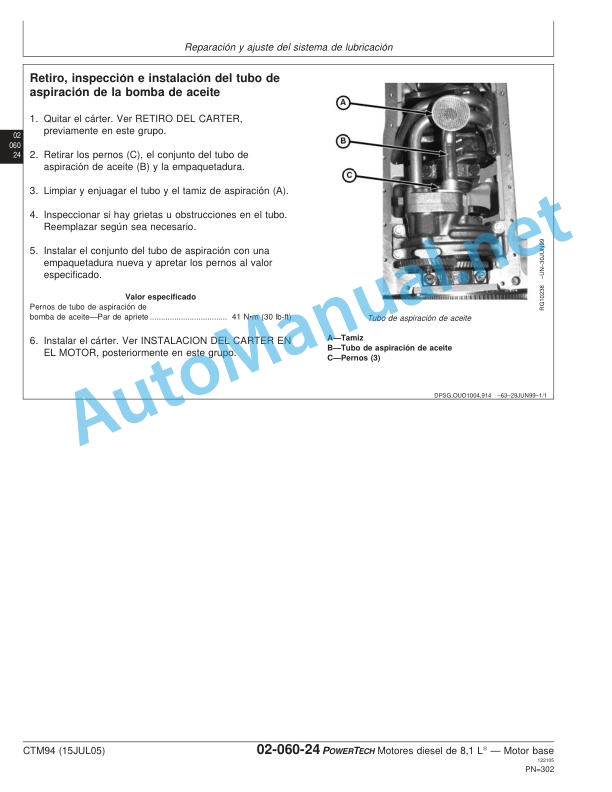John Deere POWERTECH 8.1 L Diesel Engines - Base Engine Component Technical Manual CTM94 15-JUL-05 Spanish 4 John Deere POWERTECH 8.1 L Diesel Engines - Base Engine Component Technical Manual CTM94 15-JUL-05 Spanish - Image 4