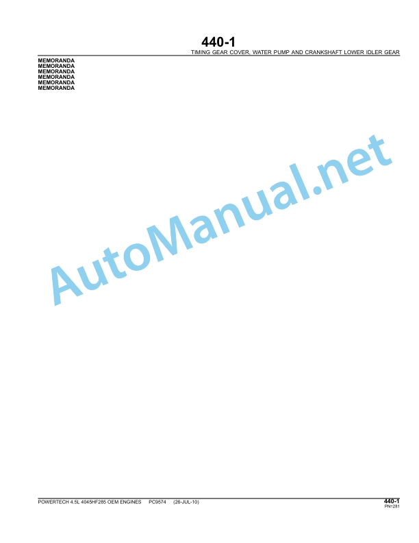 John Deere POWERTECH - E 4.5L OEM (4045 Tier 3 Engine) 4045HF285 Parts Catalog PC9574 Jul-10 3 John Deere POWERTECH - E 4.5L OEM (4045 Tier 3 Engine) 4045HF285 Parts Catalog PC9574 Jul-10 - Image 3