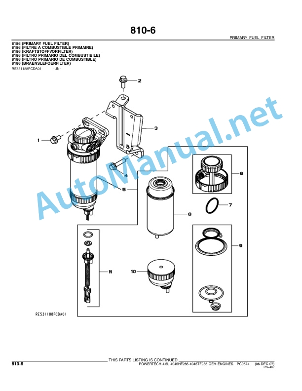 John Deere POWERTECH - E 4.5L OEM (4045 TIER 3 ENGINE) Parts Catalog PC9574 Dec-07 5 John Deere POWERTECH - E 4.5L OEM (4045 TIER 3 ENGINE) Parts Catalog PC9574 Dec-07 - Image 5