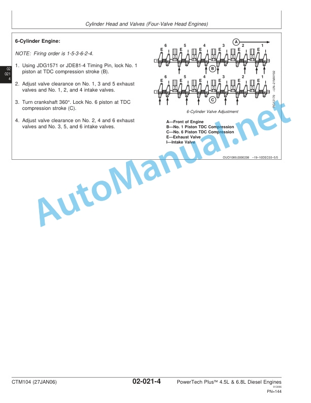 Alternative view of John Deere PowerTech Plus 4.5L and 6.8L Diesel Engines-Base Engine Component Technical Manual CTM104 27JAN06