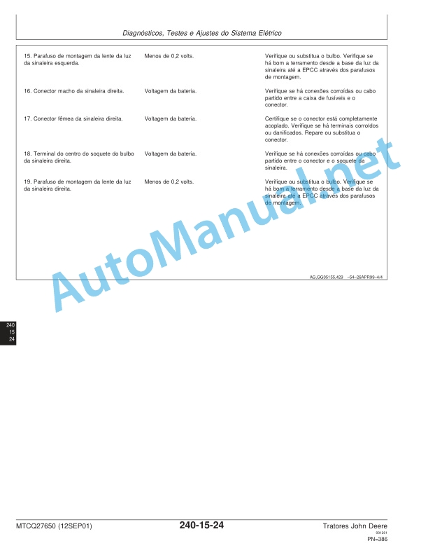 John Deere Tractors 5403, 5600 and 5700 TECHNICAL MANUAL MTCQ27650 12SEP01 Portuguese 4 John Deere Tractors 5403, 5600 and 5700 TECHNICAL MANUAL MTCQ27650 12SEP01 Portuguese - Image 4