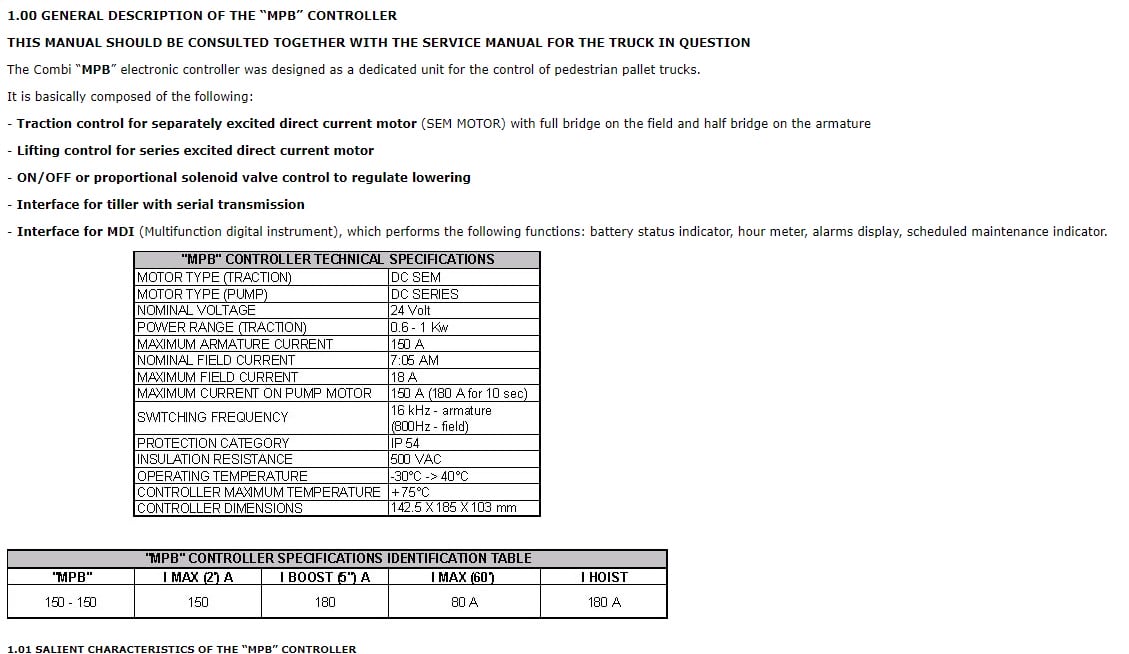 Yale C841 (MP13 - MP16 - MP18 - MP20) Forklift Service Manual