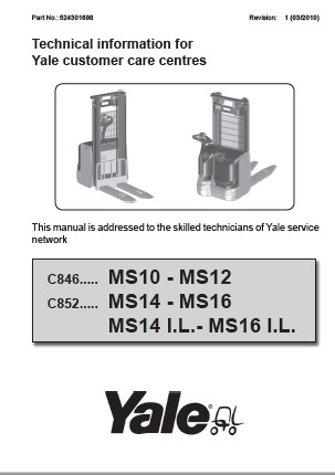 Yale C852 (MS14 AC - MS16 AC - MS14 IL - MS16 IL) Forklift Service Manual