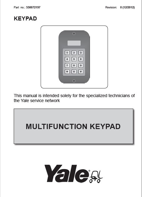 Alternative view of Yale E842 (MP18 AC - MP20 AC - MP20L AC - MP22 AC) Forklift Service Manual