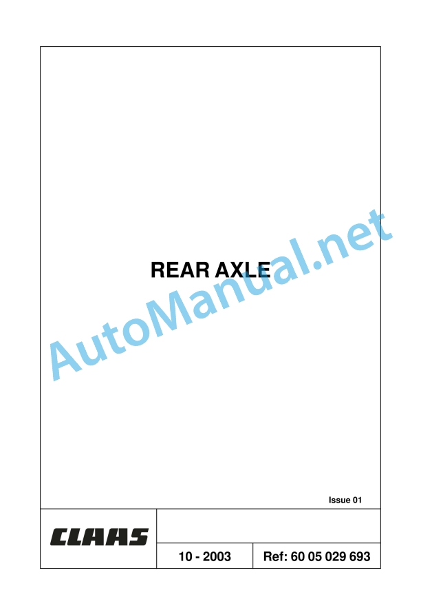 Claas Ares 566-546 Rx, Rz (A06) Tractors Repair Manual EN 15 Claas Ares 566-546 Rx, Rz (A06) Tractors Repair Manual EN - Image 15
