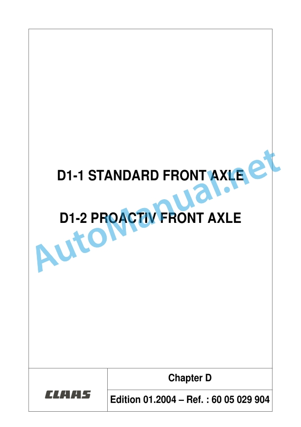 Claas Ares 566-546 Rx, Rz (A06) Tractors Repair Manual EN 18 Claas Ares 566-546 Rx, Rz (A06) Tractors Repair Manual EN - Image 18
