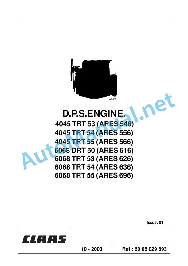 Claas Ares 566-546 Rx, Rz (A06) Tractors Repair Manual EN 5 Claas Ares 566-546 Rx, Rz (A06) Tractors Repair Manual EN - Image 5