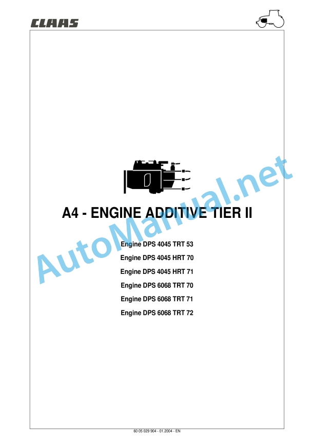 Claas Ares 566-546 Rx, Rz (A06) Tractors Repair Manual EN 7 Claas Ares 566-546 Rx, Rz (A06) Tractors Repair Manual EN - Image 7