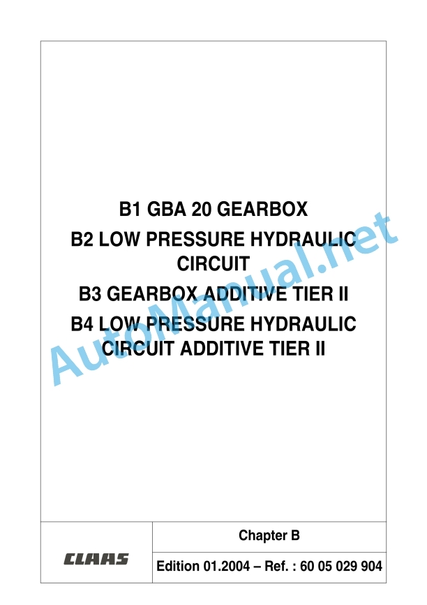 Claas Ares 566-546 Rx, Rz (A06) Tractors Repair Manual EN 8 Claas Ares 566-546 Rx, Rz (A06) Tractors Repair Manual EN - Image 8