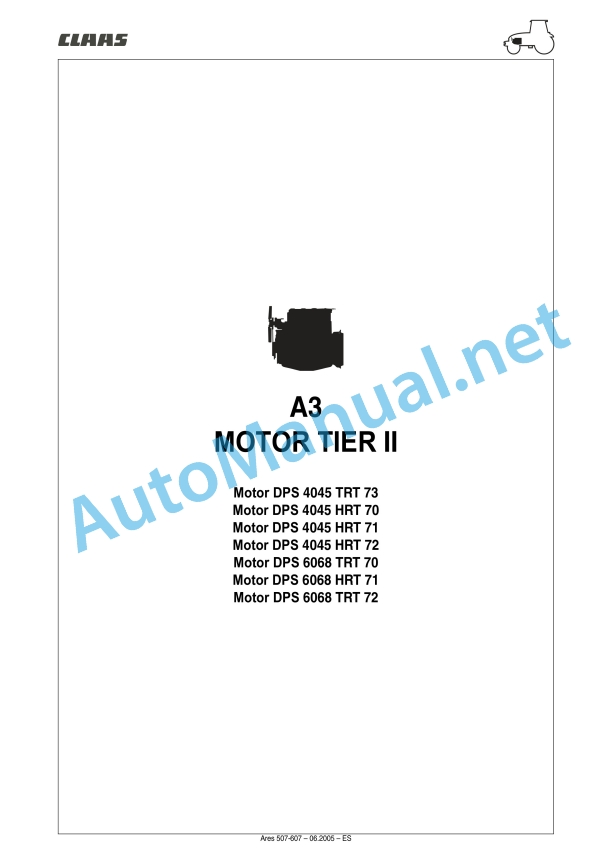 Alternative view of Claas Ares 577-547 Atz, Atx (A05) Tractors Repair Manual ES